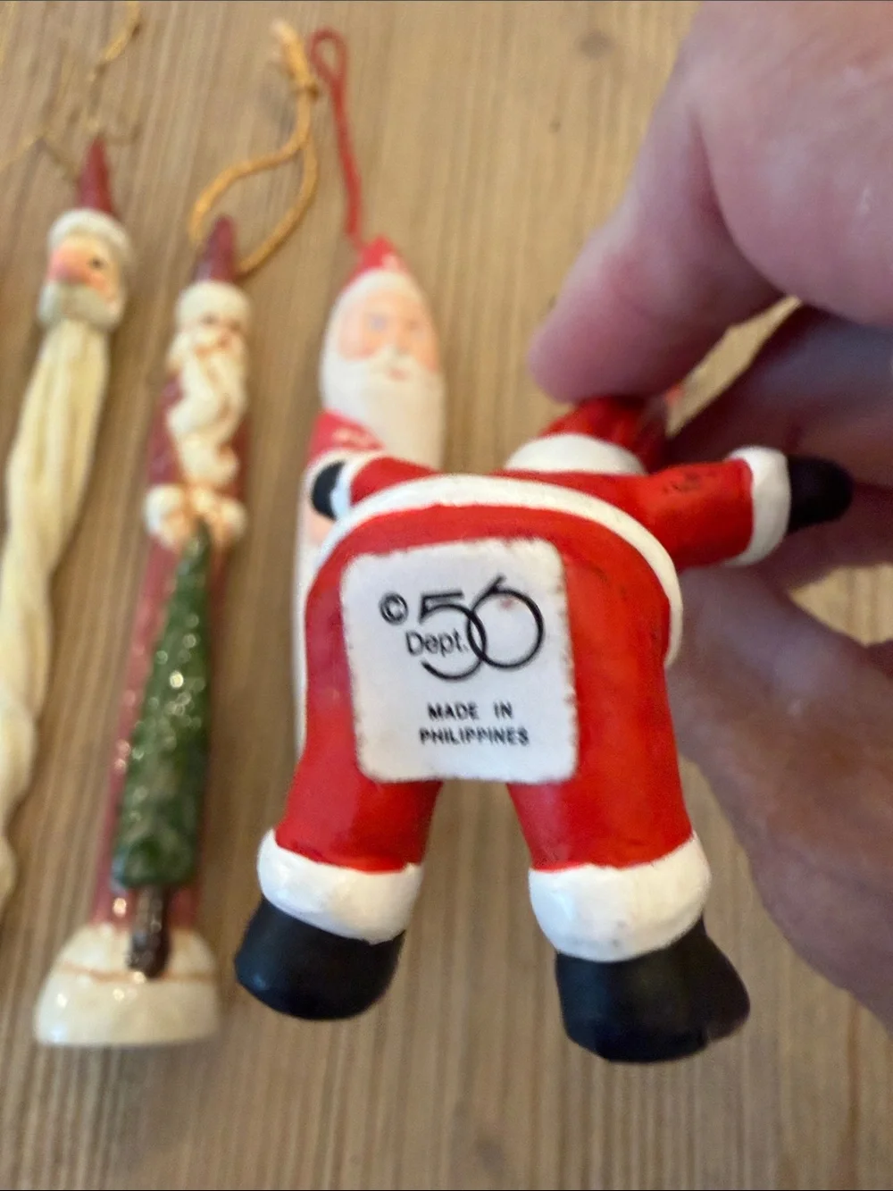 Santa Claus Christmas Ornament Bundle Lot of 5